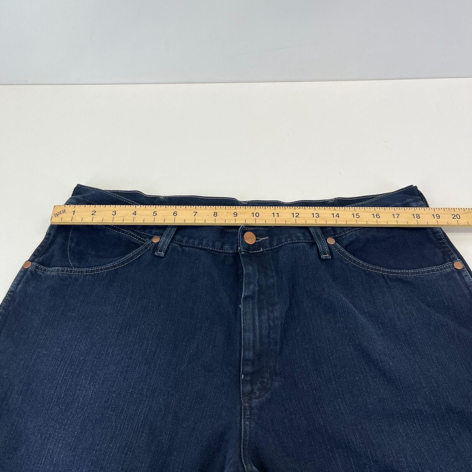 Wrangler Alaska Jeans Men Dark Blue Denim Straight Regular W38" L34"