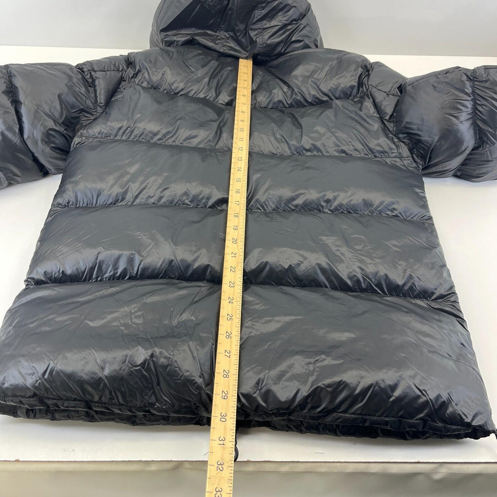 Mens Zavetti Canada Black Super Puffer Parka Jacket with Hood size Large