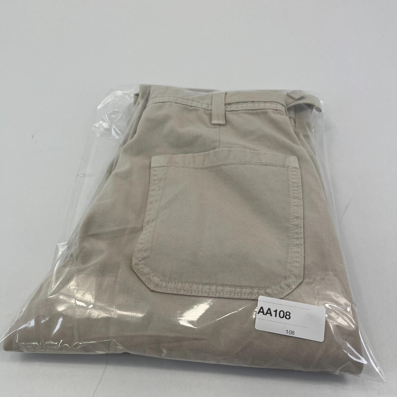 Stradivarius Cargo Chino Trousers in Light Beige UK size 6 Leg 31"