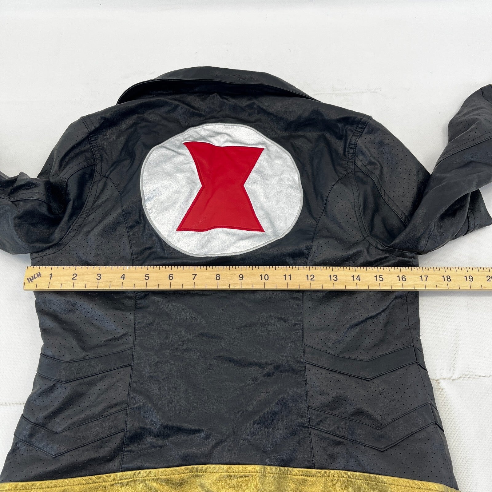 Marvel Studios Black Widow Faux Leather Jacket Coat size S Movie Film Cosplay