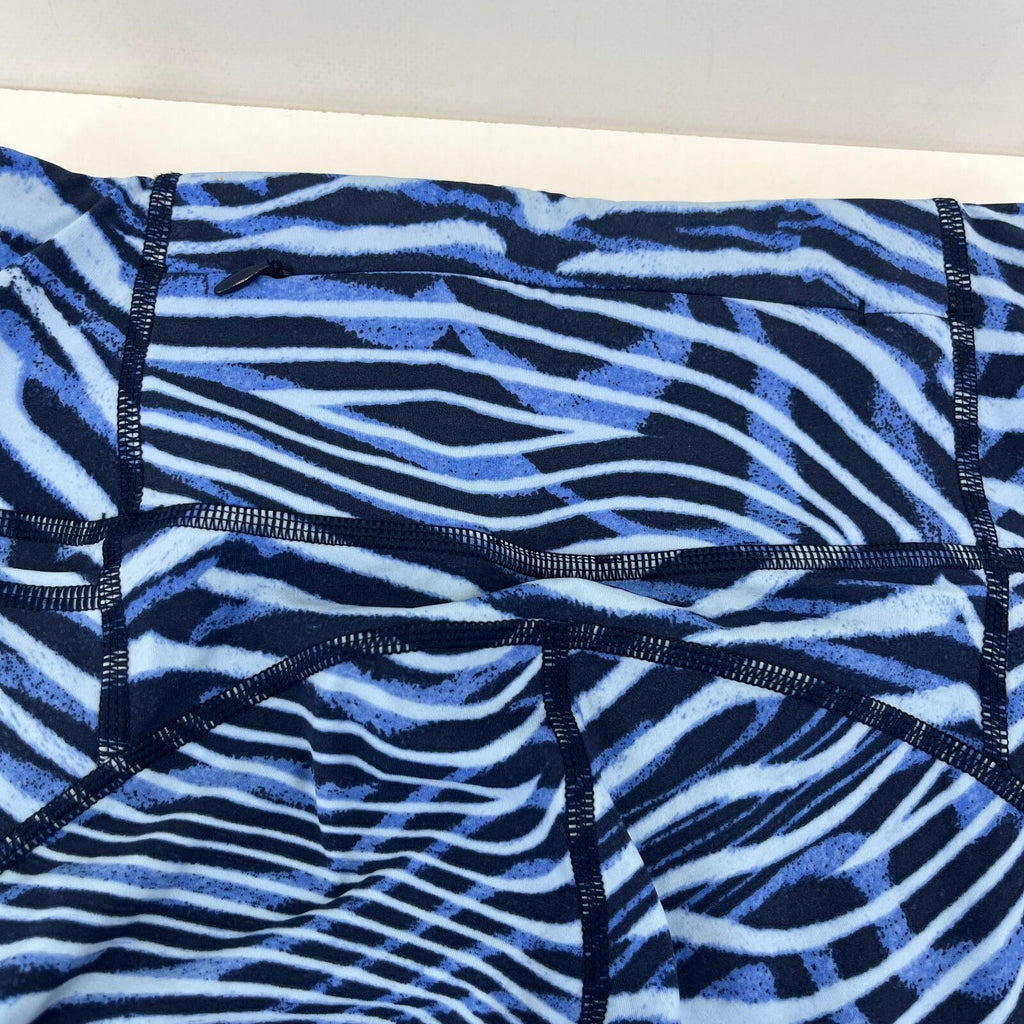 Sweaty Betty Power Gym Leggings in Zebra Print Blue Running Yoga Women's size XS
