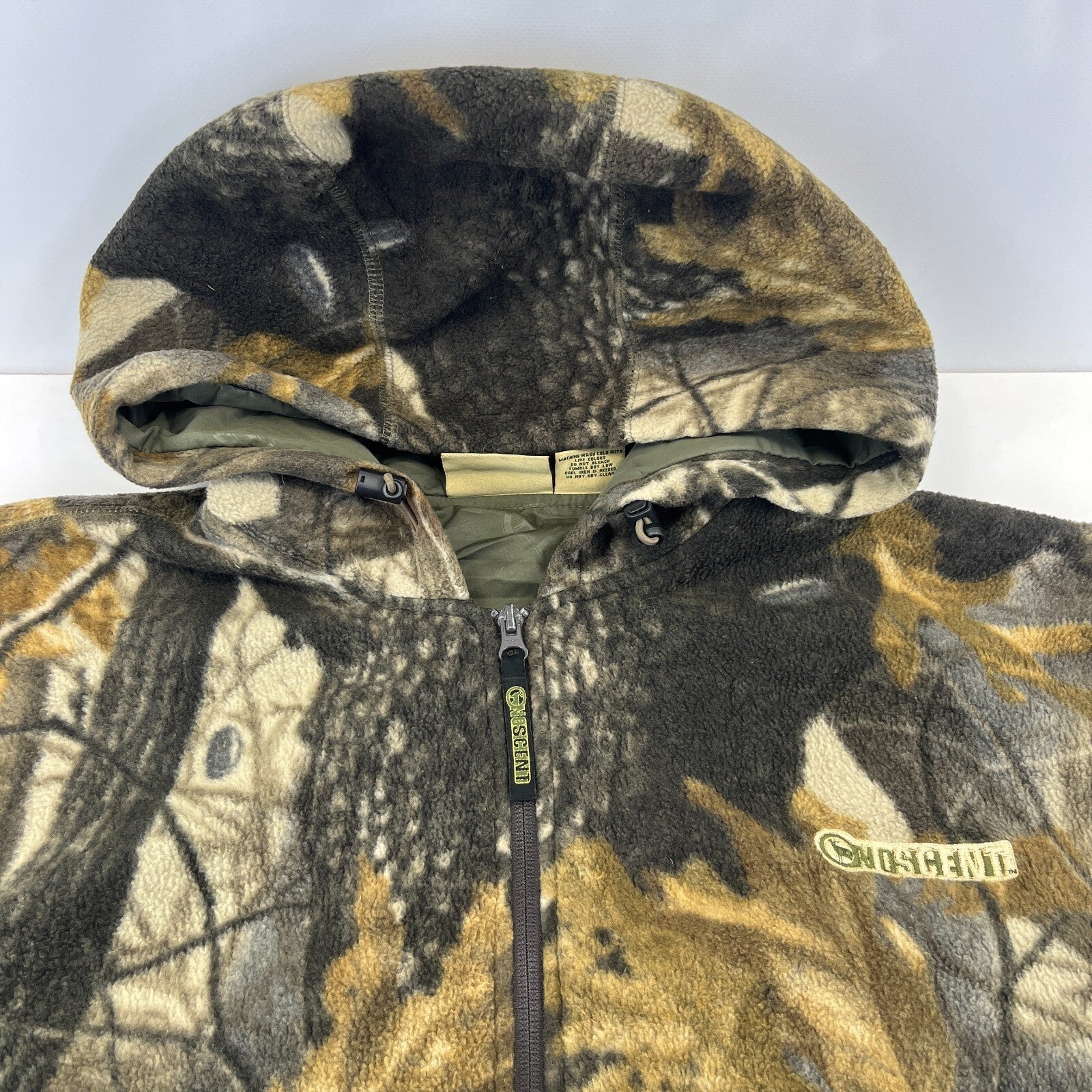 Field & Stream No-Scent Realtree Lined Fleece Jacket XL Mens Hooded Camo Hunting