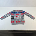 Star Wars Pullover Jumper Grey Crew Neck Fair Isle Long Sleeve Kids size 9 Years