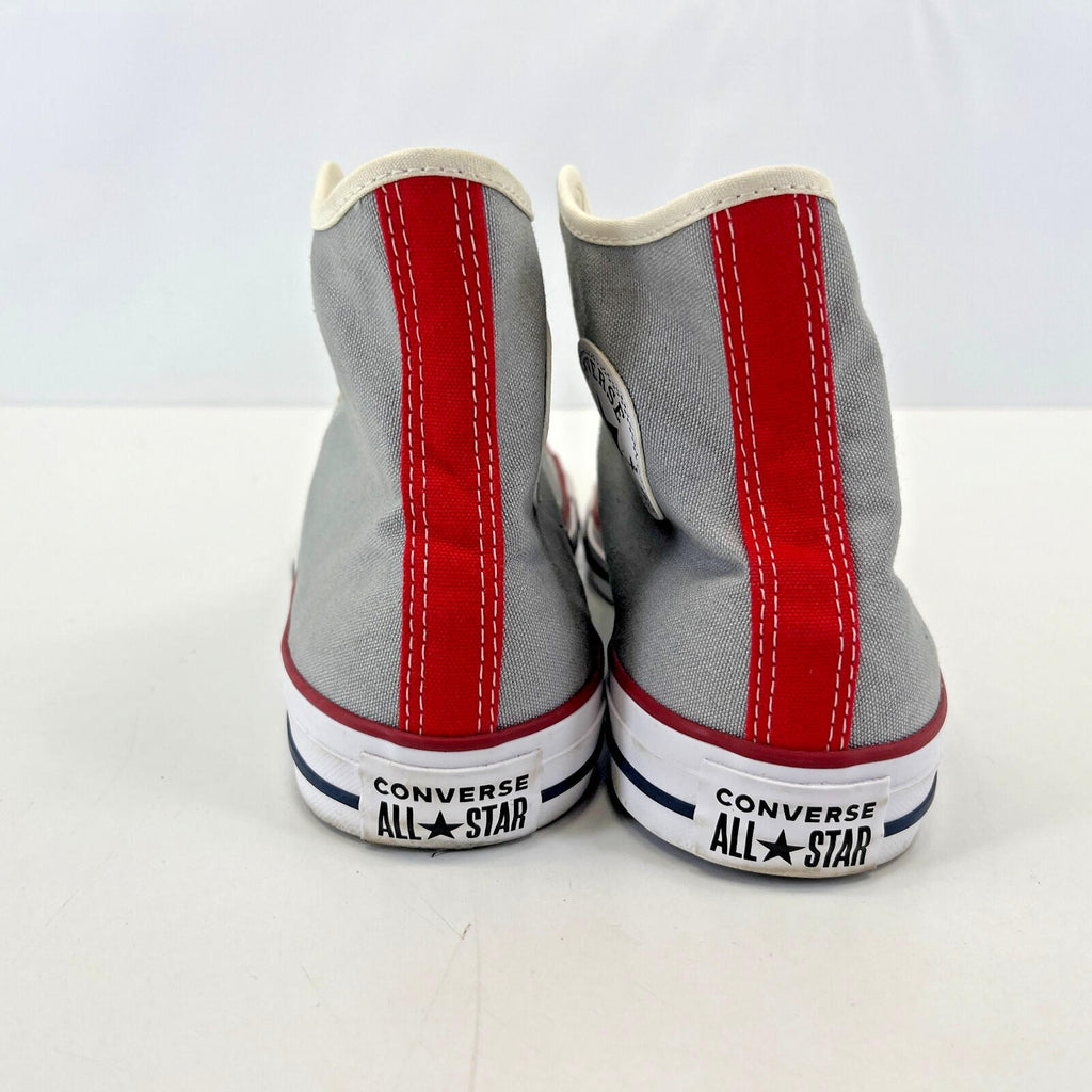 Converse Hi Top Trainers in Grey White Red UK size 8.5 - Near Mint