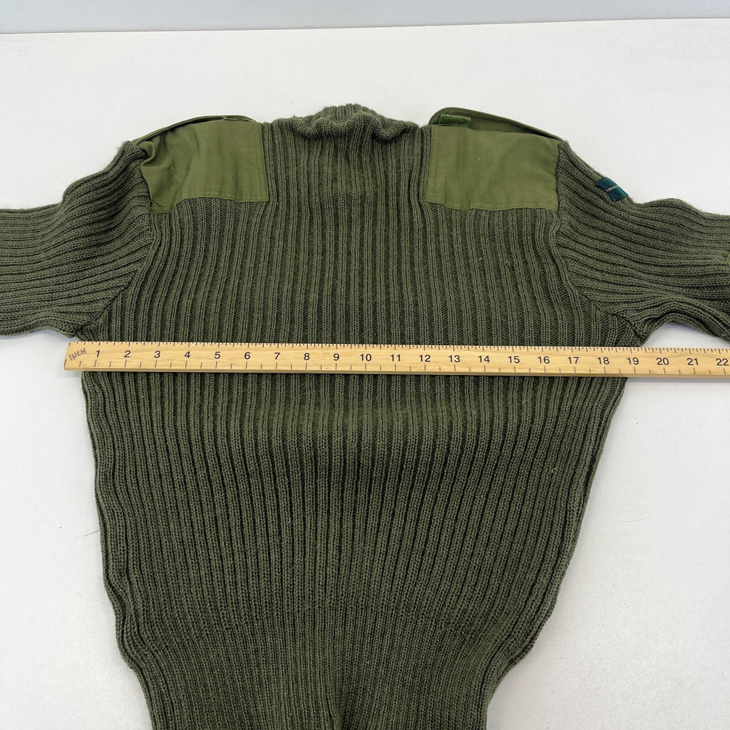 British Army Surplus RSM WO1 ASM Olive Green Wool Jumper with Badges size 2 (M)