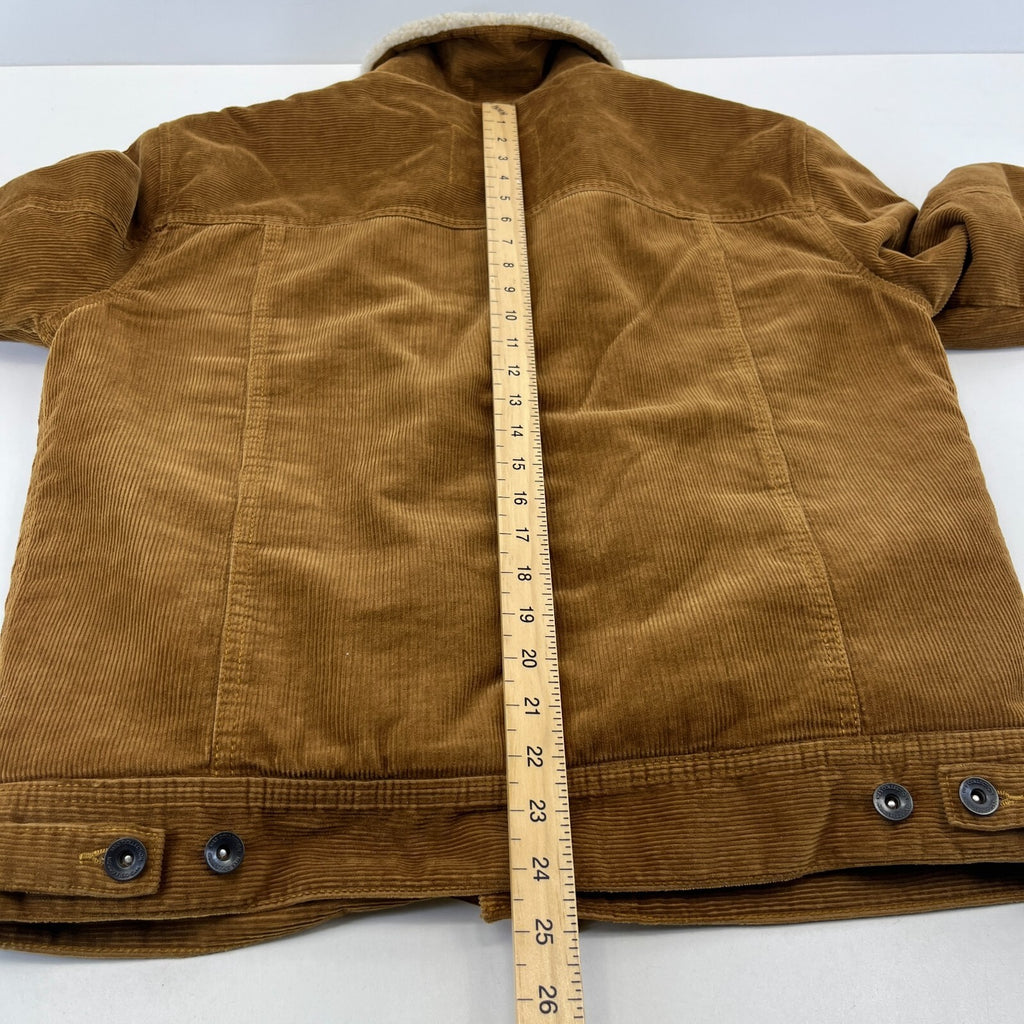 M&S Eighty Four Brown Cord Jacket Padded Trucker Fleece Lined Sherpa Men's M
