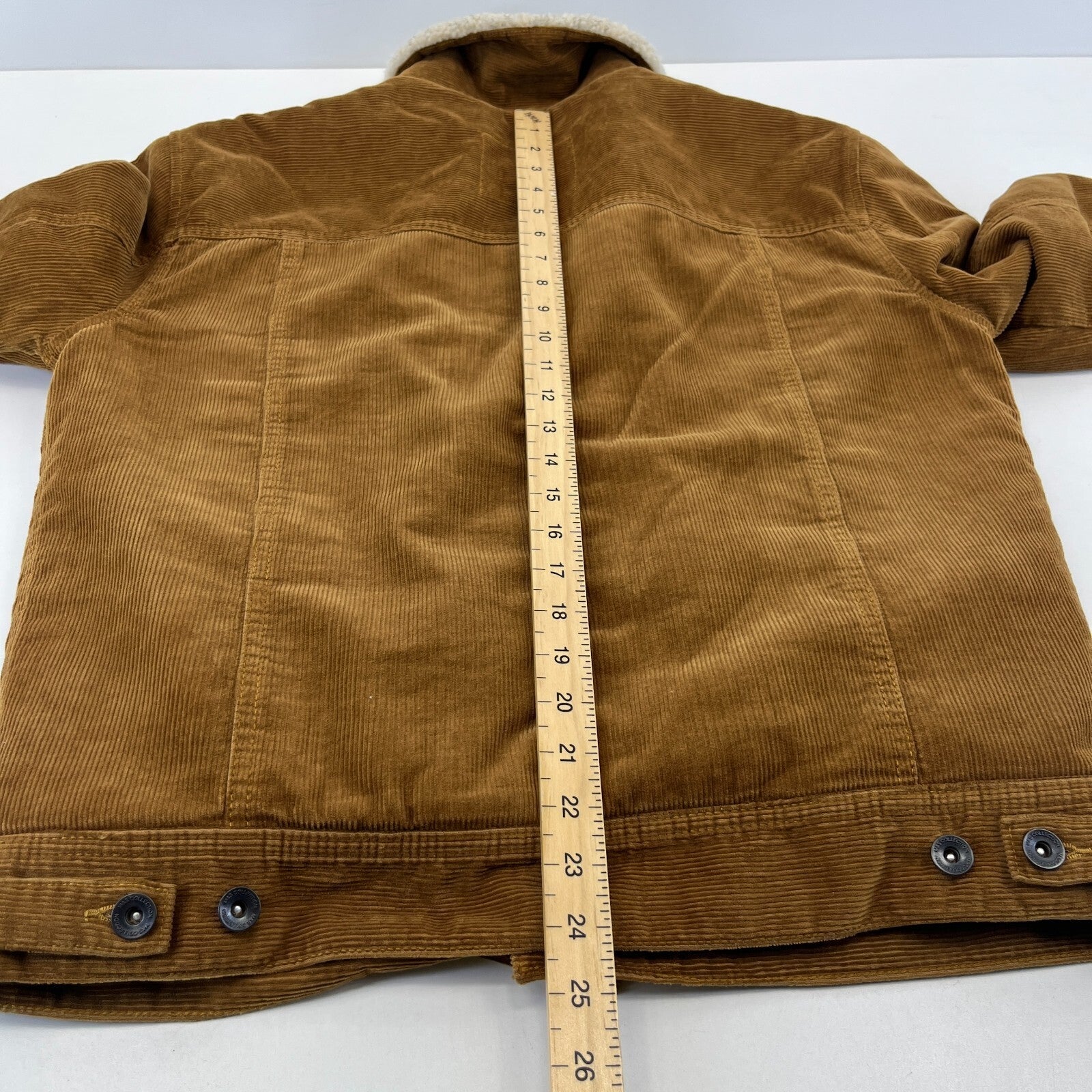M&S Eighty Four Brown Cord Jacket Padded Trucker Fleece Lined Sherpa Men's M