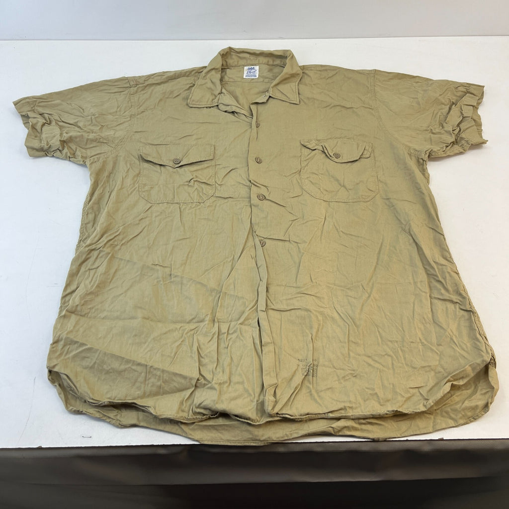 Vintage Elbeco US Marines USMC Twill Workwear Shirt Short Sleeve Military XL