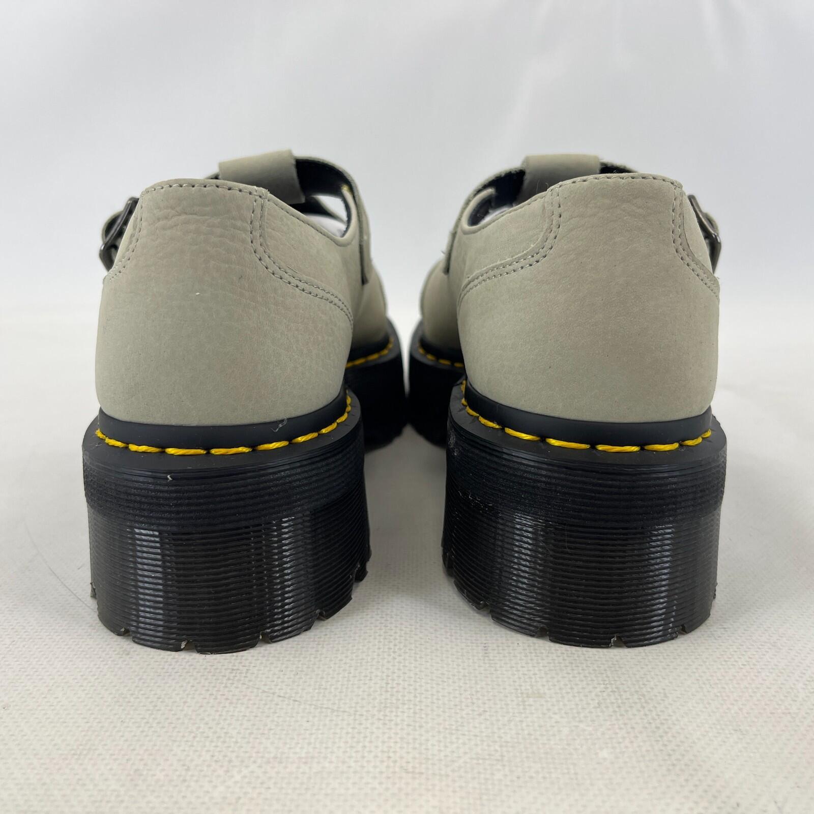 Dr. Martens Bethan Nubuck Leather Platform Mary Jane Shoes UK 8 EU42 Mint Green