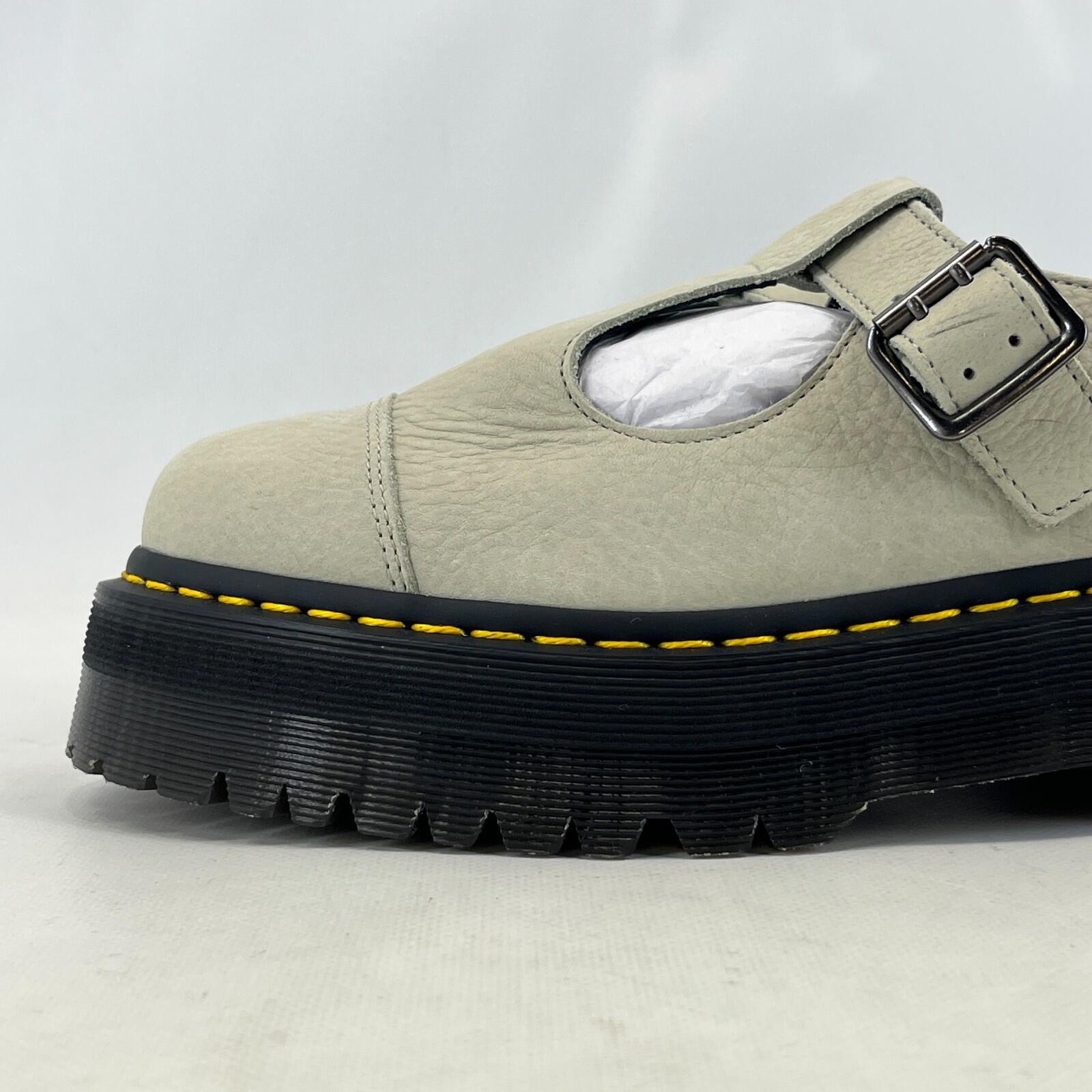 Dr. Martens Bethan Nubuck Leather Platform Mary Jane Shoes UK 8 EU42 Mint Green