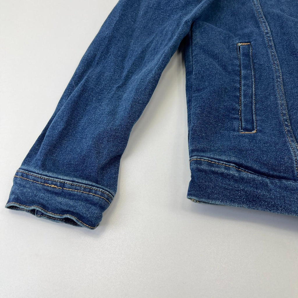 Denim Project Blue Denim Trucker Jacket with Sherpa Collar size Medium