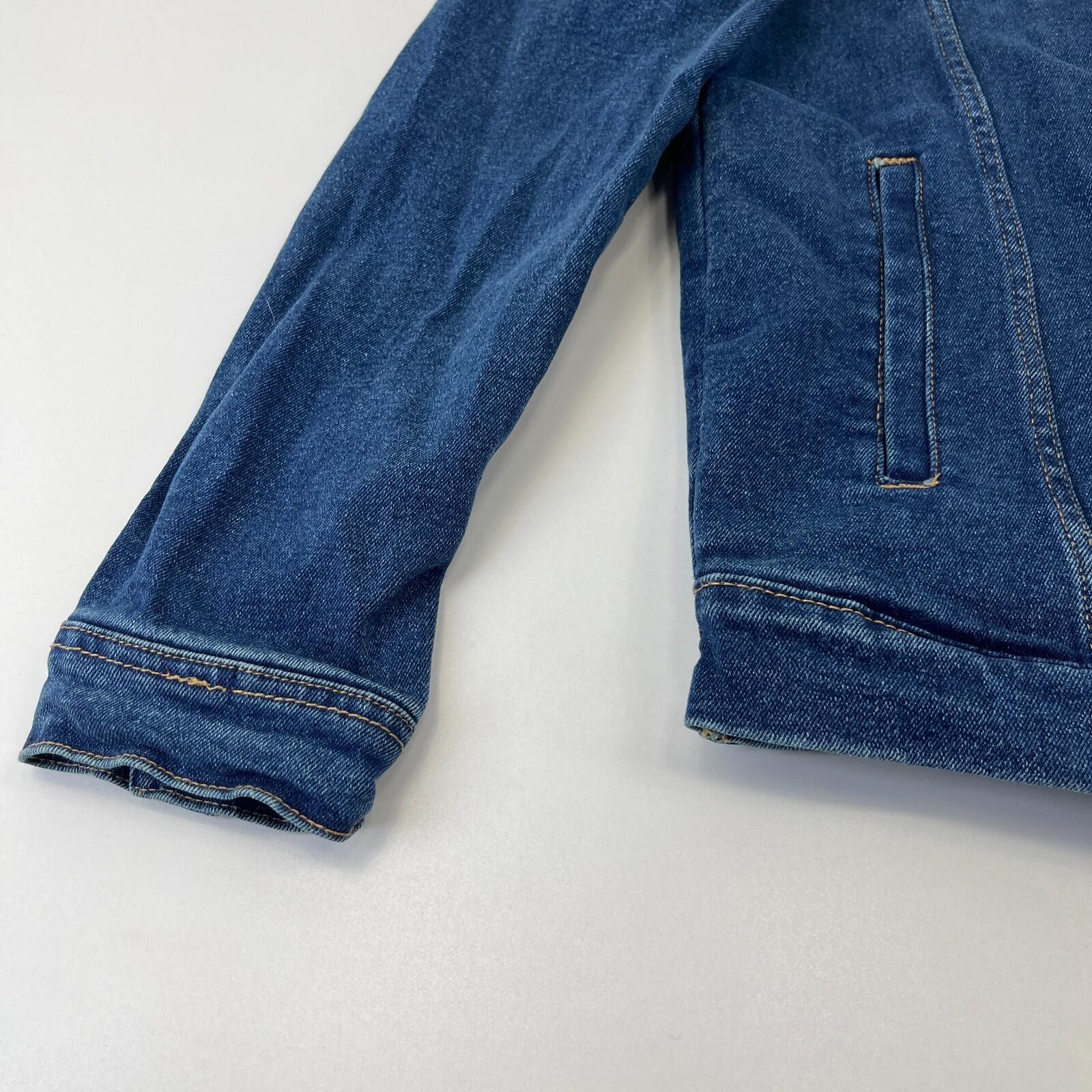 Denim Project Blue Denim Trucker Jacket with Sherpa Collar size Medium