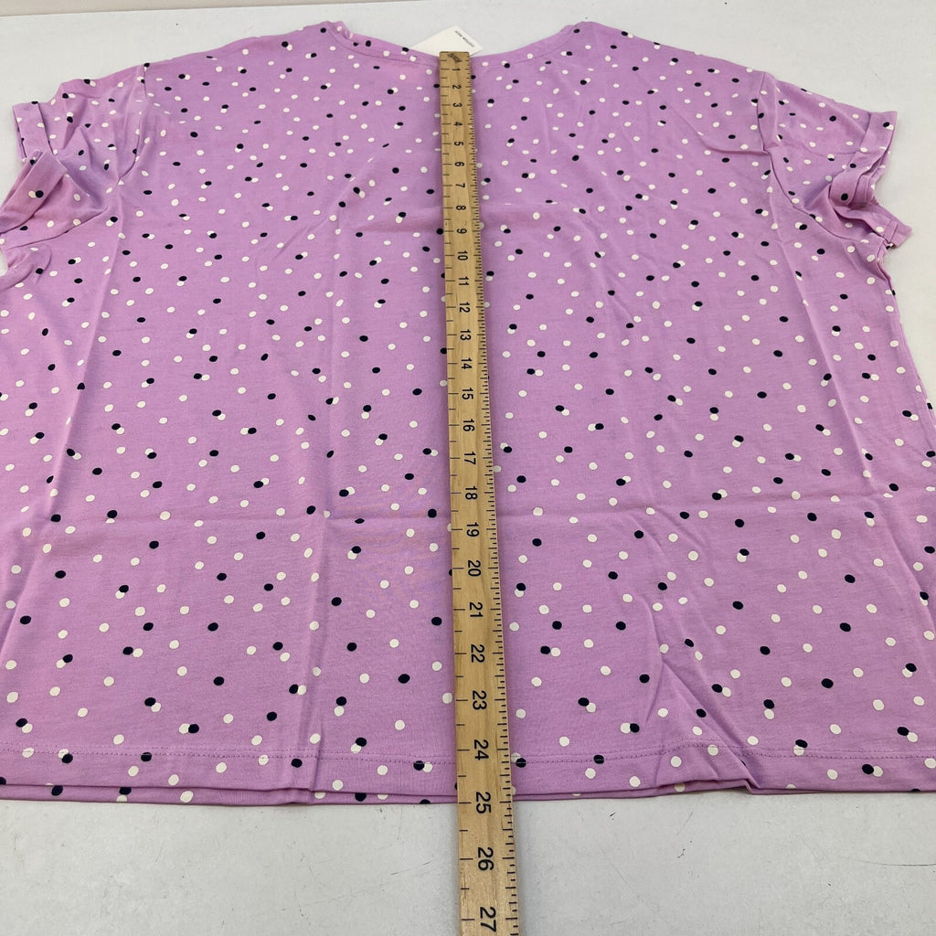M&S Ladies Pyjama Set UK XL 20-22 Cool Pink with Spots Long Leg Short Sleeve New