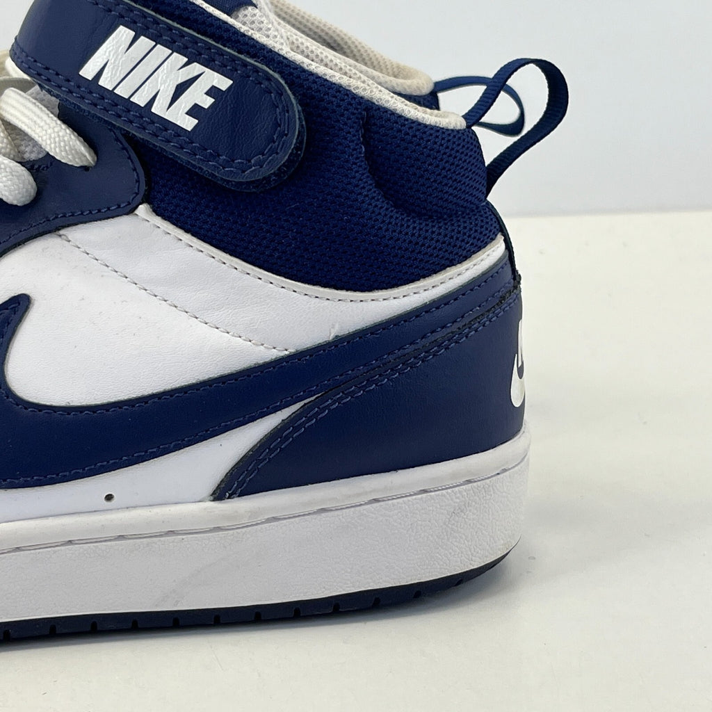 Nike Court Borough Mid 2 Trainers White Navy Blue Sneakers UK 5.5 EU 38.5 US 6Y