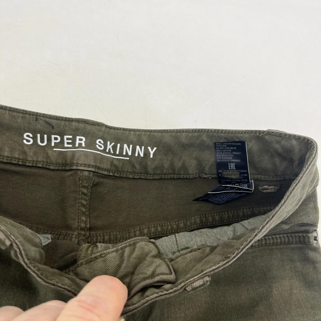 Marks & Spencer Khaki Green Super Skinny Jeans Women's UK size 10S - NWOT