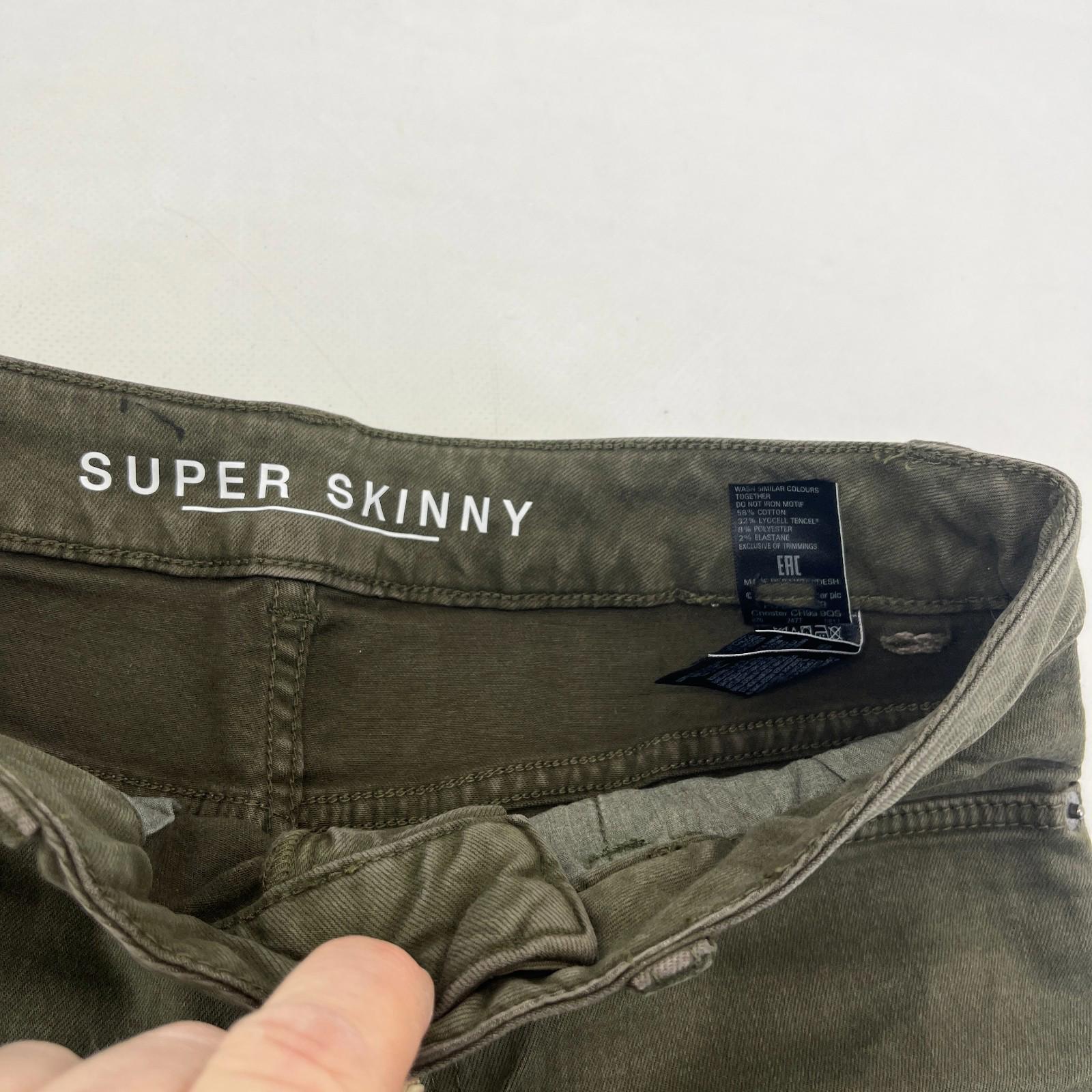 Marks & Spencer Khaki Green Super Skinny Jeans Women's UK size 10S - NWOT