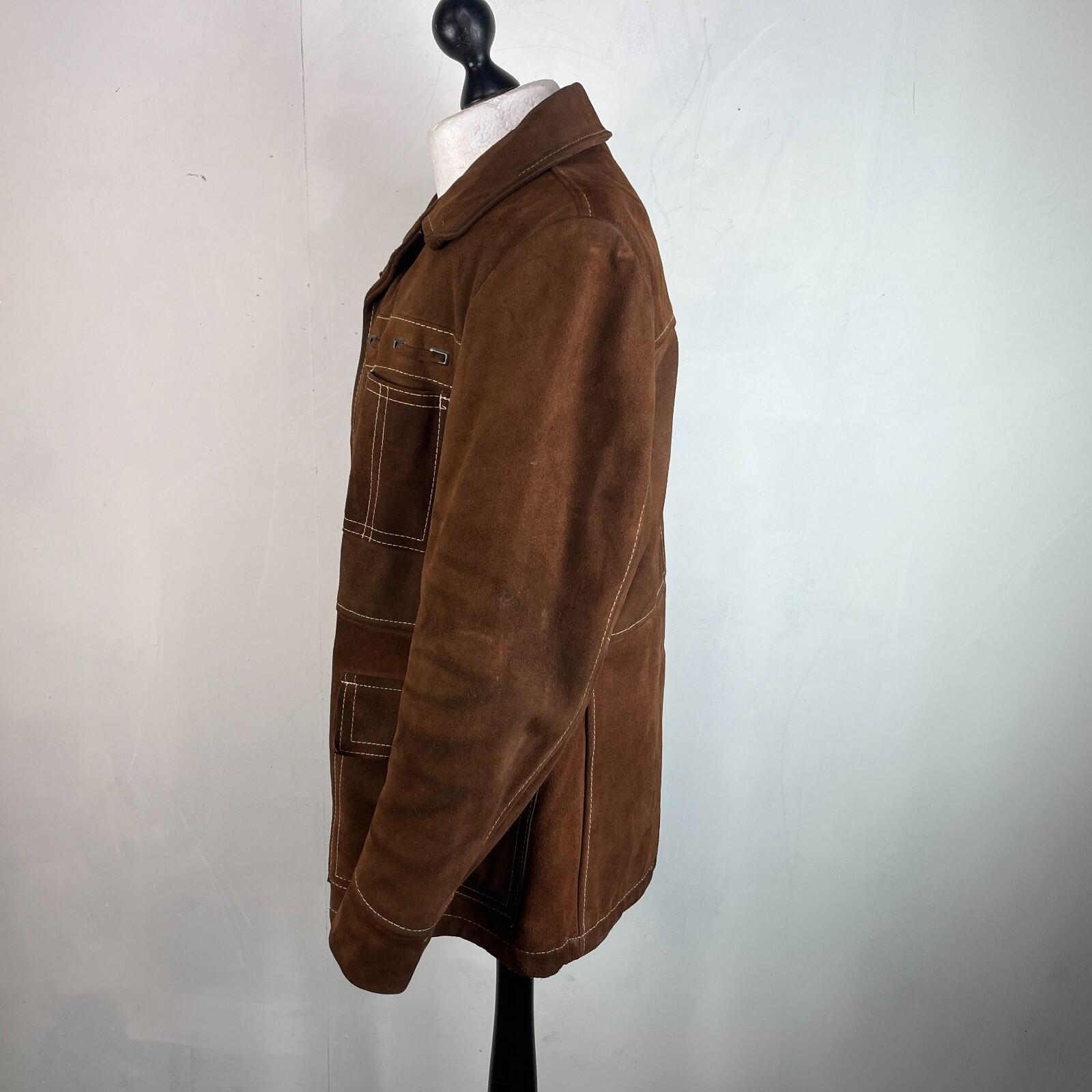 Vintage Excelled Heavy Suede Leather Rugged Wear Jacket size 44 Made in Canada