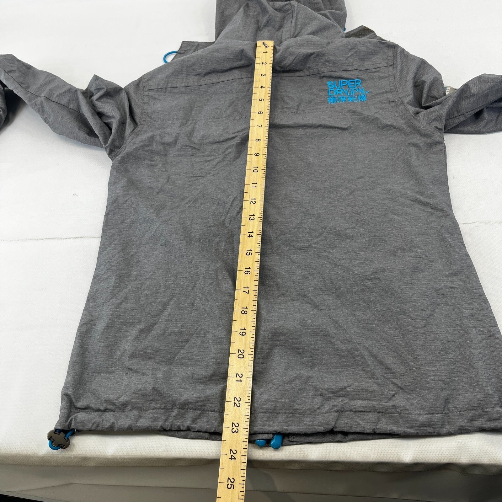 SuperDry Original Windcheater Jacket in Grey/Blue size Small Hooded