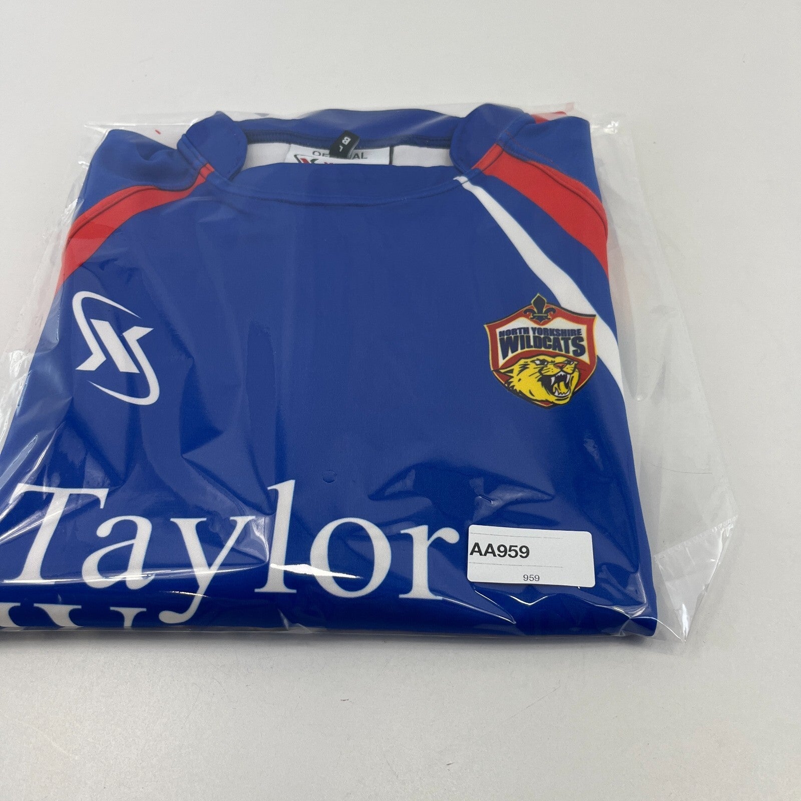 North Yorkshire Wildcats Rugby Shirt Jersey Xamax Blue/Red/White size Large