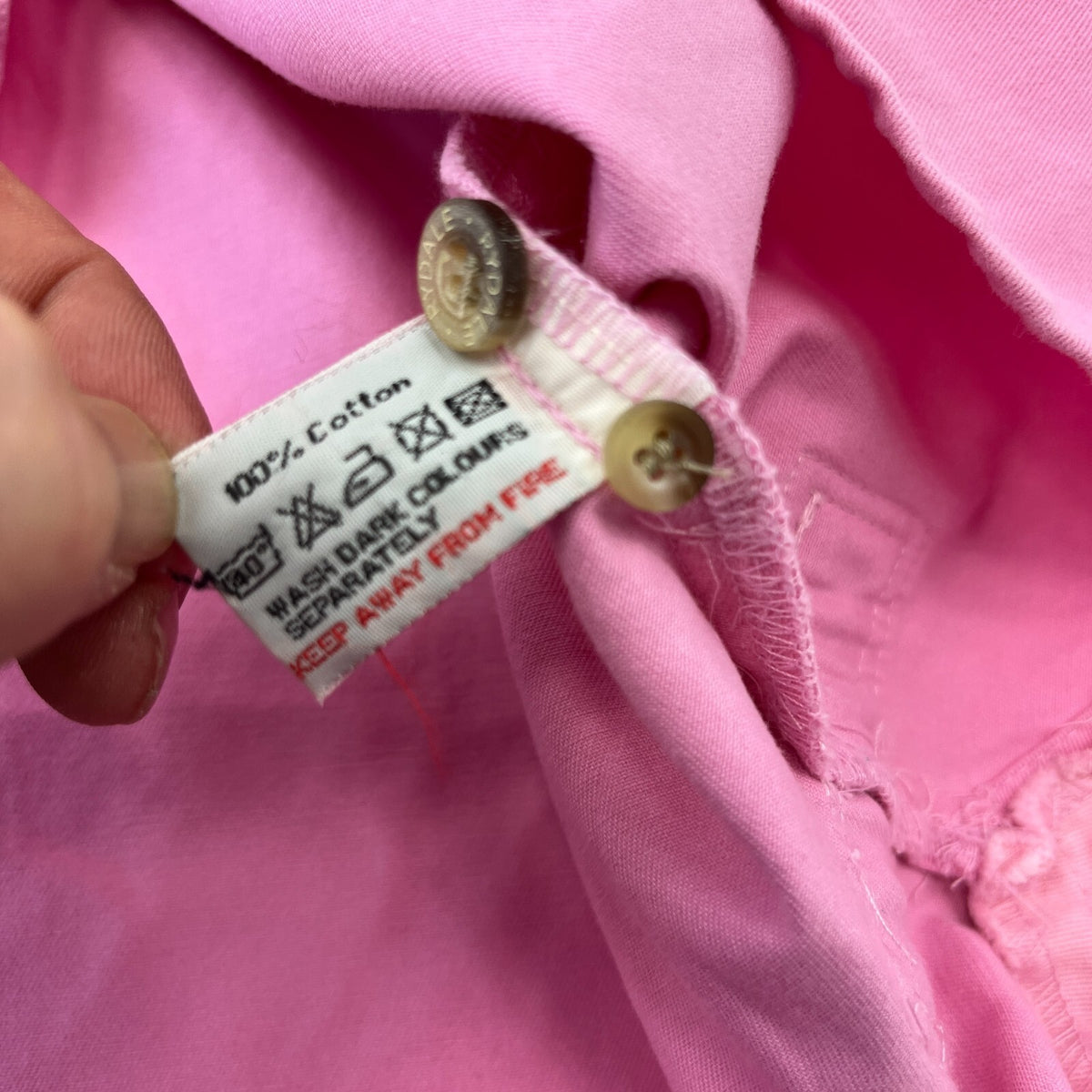 Rydale Men’s Heavy Cotton Pullover Shirt Long Sleeve in Pink size XL