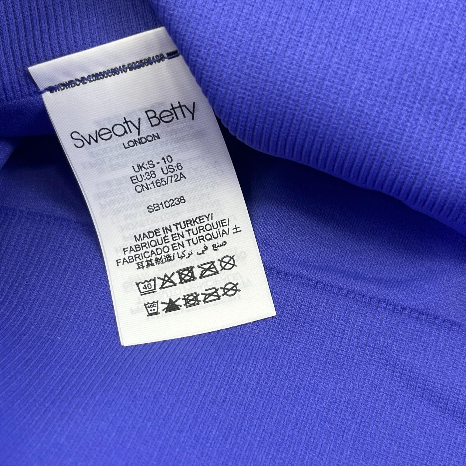 Sweaty Betty Women’s Stamina Soft Touch Voop Bra Aura Blue size S - BNWT