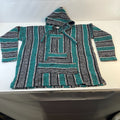 Vel Mex Genuine Mexican Baja Hoodie Pullover Hippie Boho Festival Green size 2XL