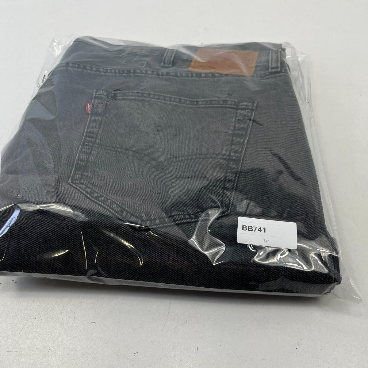 Levis 501 Premium Big E Mens Grey Jeans W46" L32" Straight Leg Button Fly