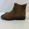 M&S Women’s Vegan Faux Suede Round Toe Ankle Boots with Block Heel Brown UK 9