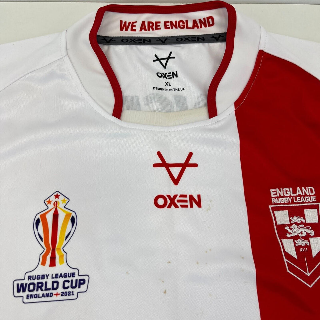 England RL 2021 World Cup Home Shirt Jersey Oxen Betfred Men's XL Rugby League