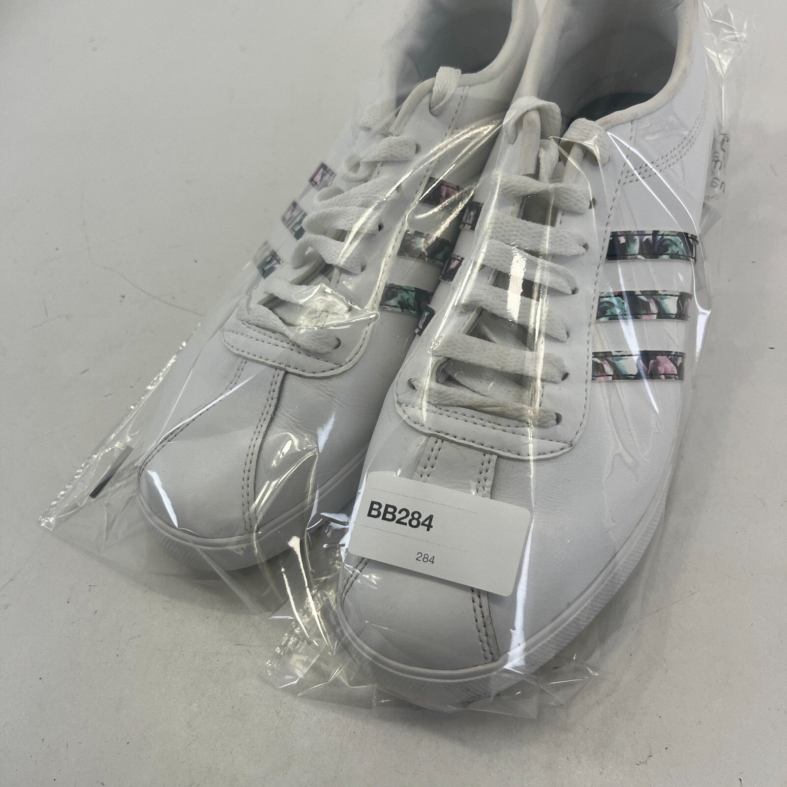 Adidas Ortholite Float Ladies White Trainers with Floral Stripes size UK 8 EU 42