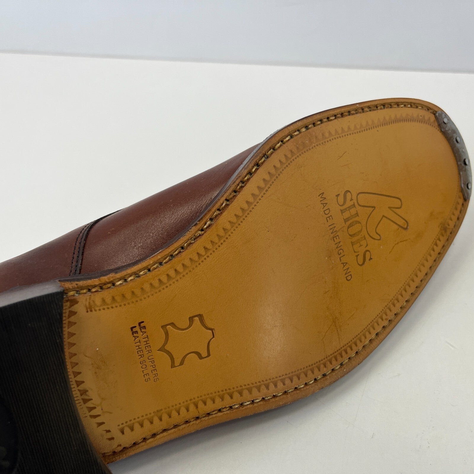 K Shoes Mens Brown Formal Oxford Leather UK 9 Wide Fit - by Royal Appointment