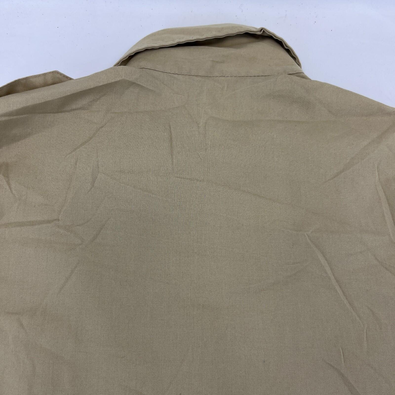 Boy Scouts of America Men's Shirt Long Sleeve in Beige with Badges size Small