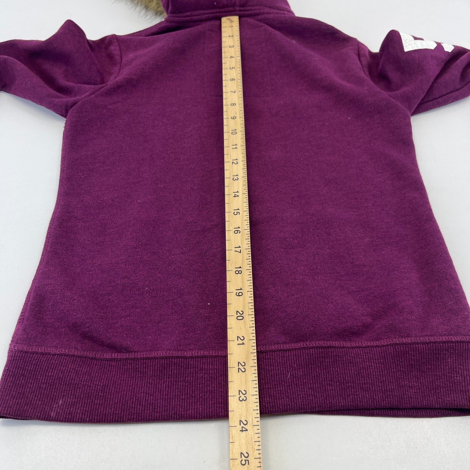 Superdry Women's Full Zip Hoodie with Sherpa Fur Fringe Hood Purple size Medium