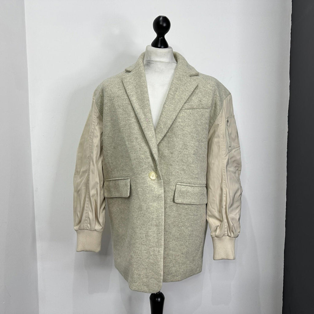 Nasty Gal Oversized Coat Jacket in Cream UK size 10 - Quilt Lined & Super Soft