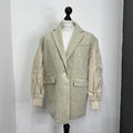 Nasty Gal Oversized Coat Jacket in Cream UK size 10 - Quilt Lined & Super Soft