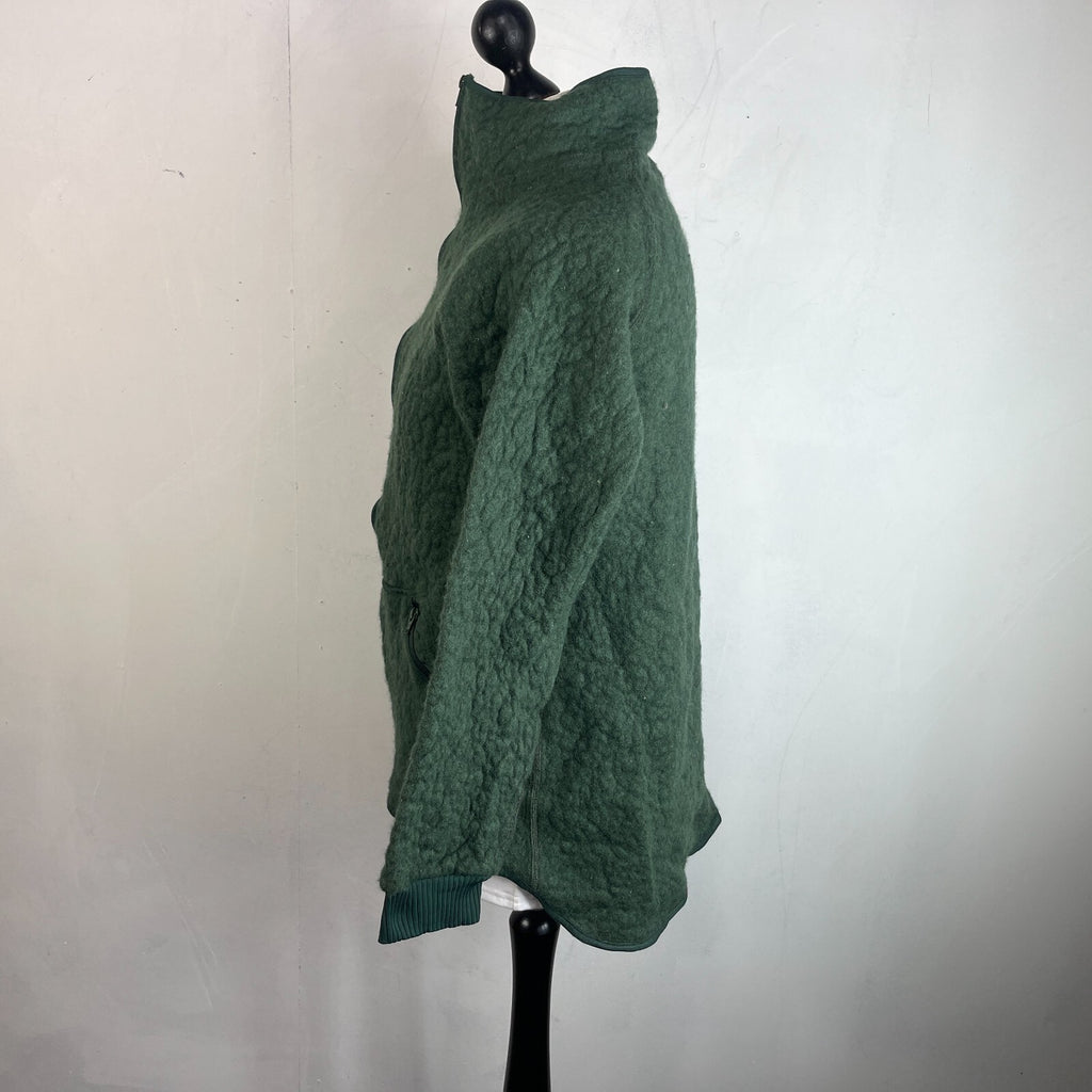 Vintage Dutch Army Fleece Jacket Olive Green size Medium