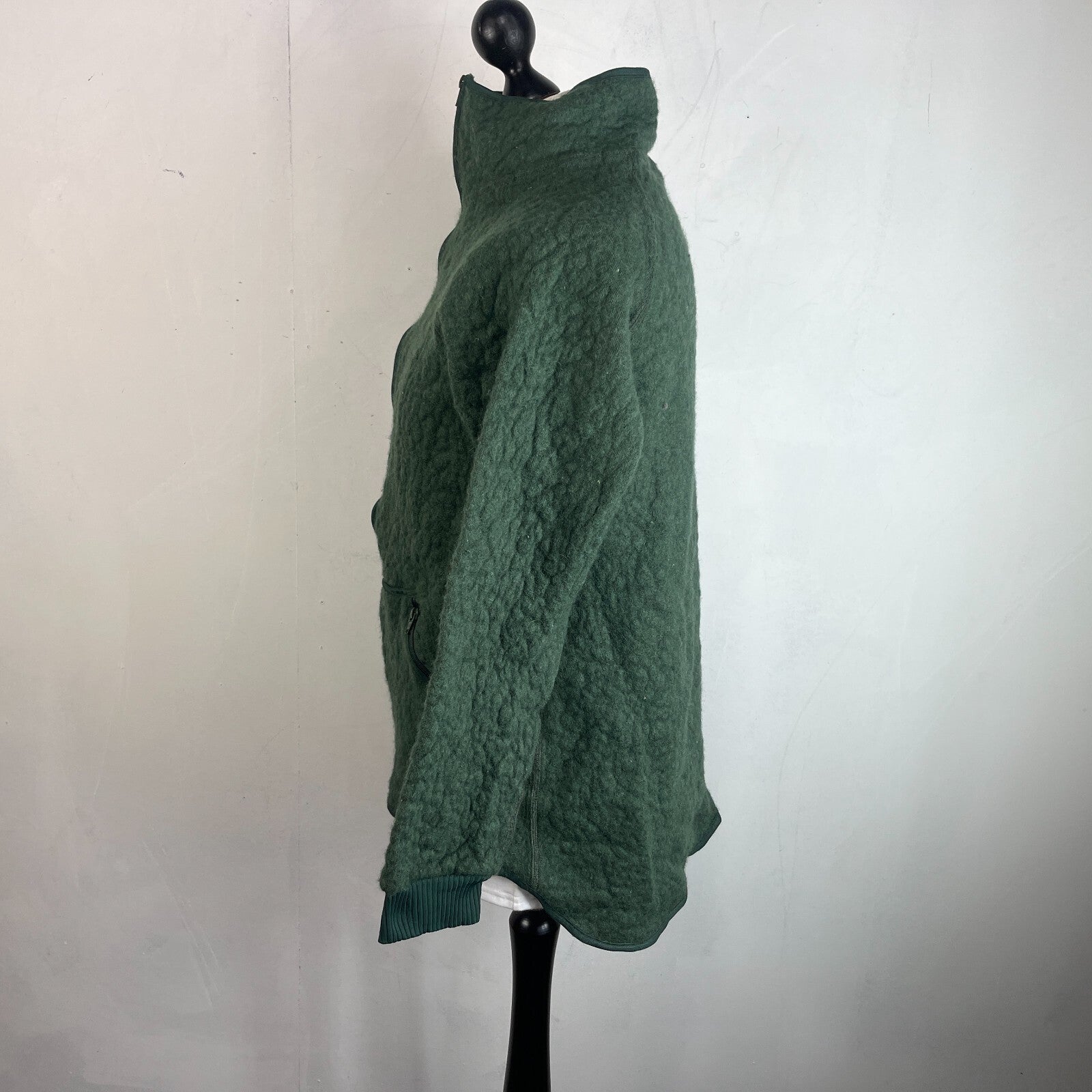 Vintage Dutch Army Fleece Jacket Olive Green size Medium