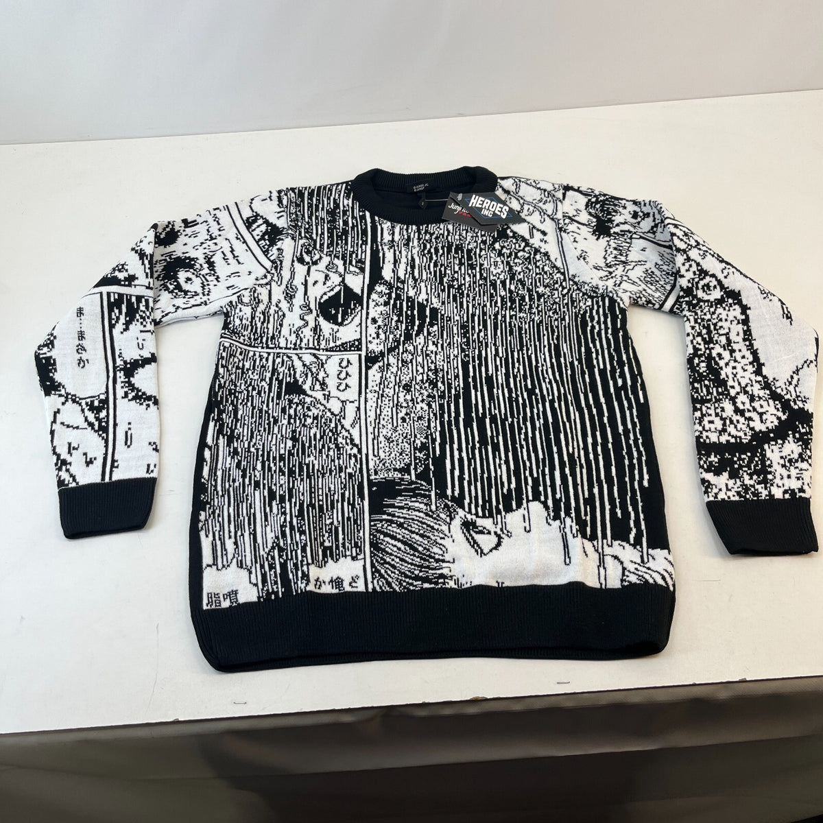Junji Ito Collection Unisex Horror Jumper Black & White size Small - New