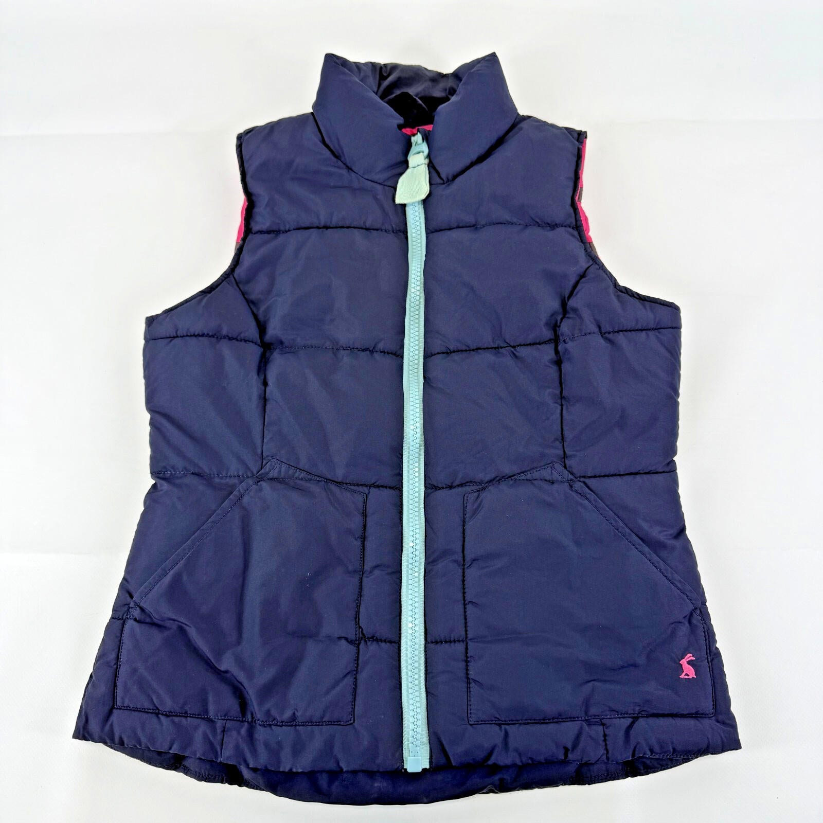 Joules Original Padded Puffer Gilet Vest Women's UK size 8 Navy Blue