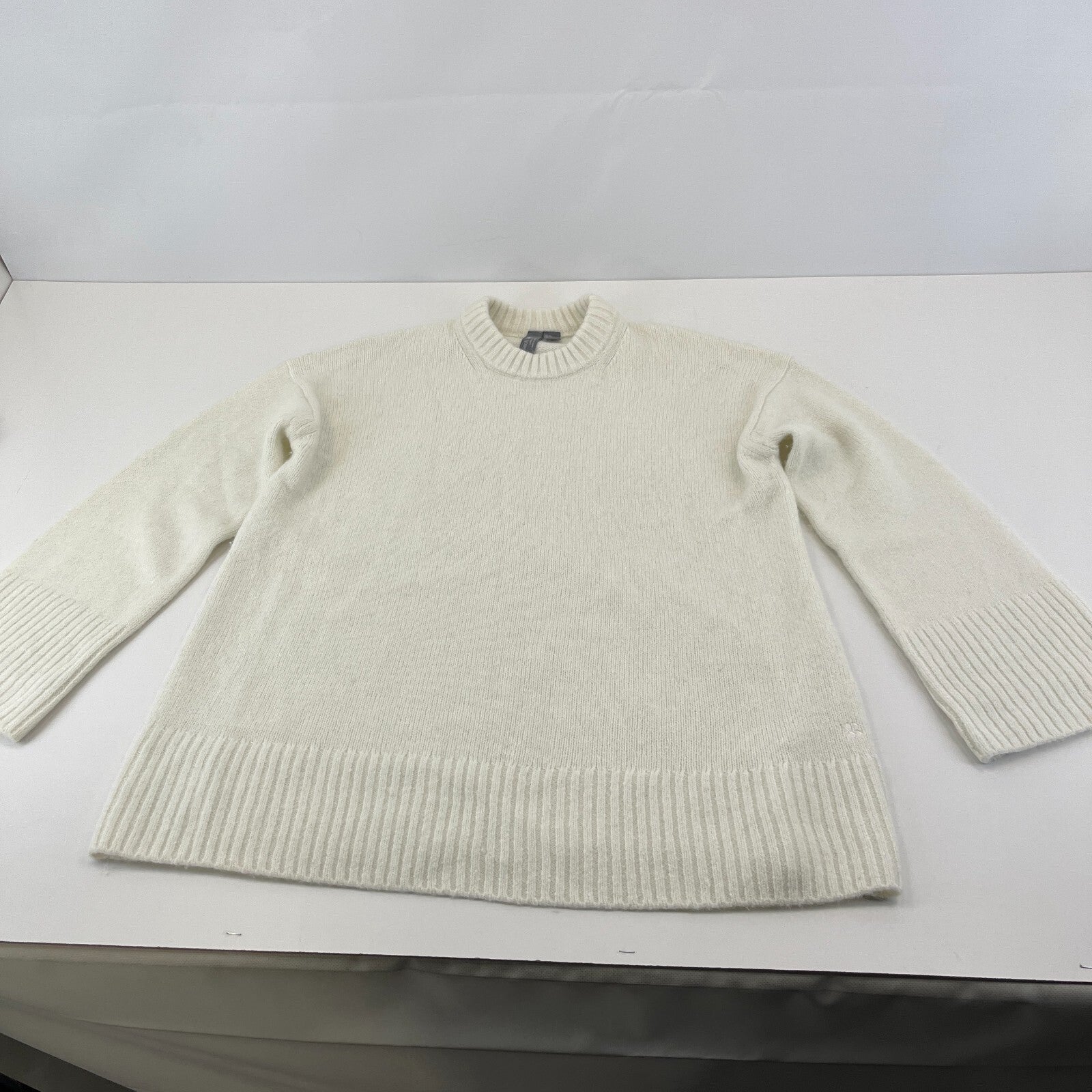 Sweaty Betty Alpine Wool Crew Neck Jumper Sweater in Lily White size S Alpaca