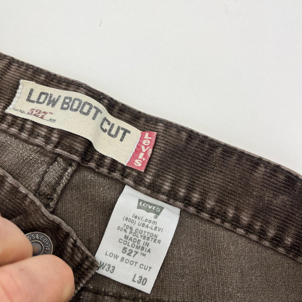 Levi's 527 Low Boot Cut Corduroy Trousers - Brown Cords W33" L30" Levi Strauss