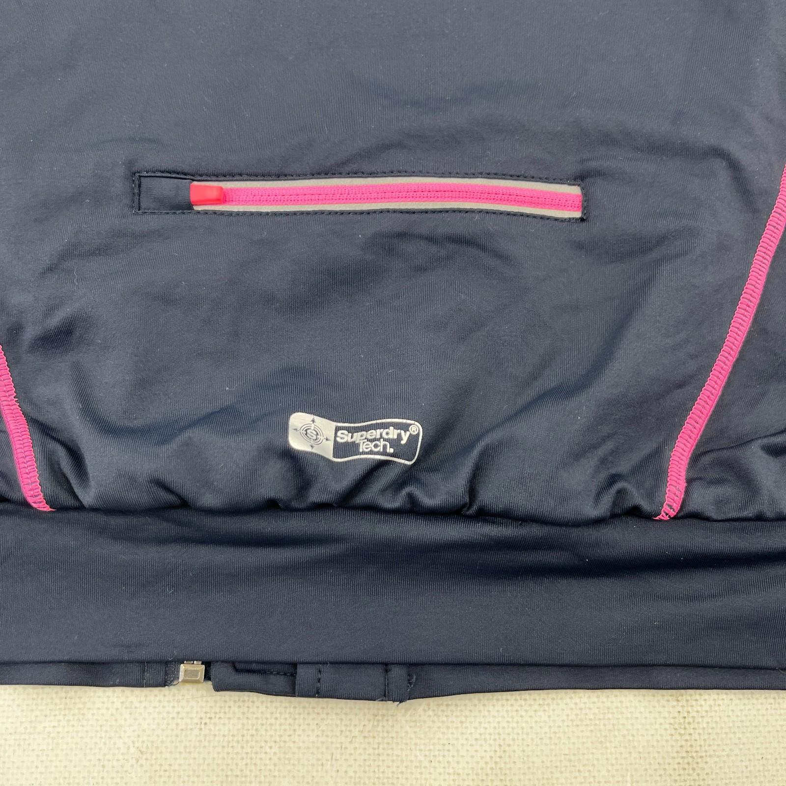 Superdry Tech Softshell Fleece Lined Jacket Black & Pink size M