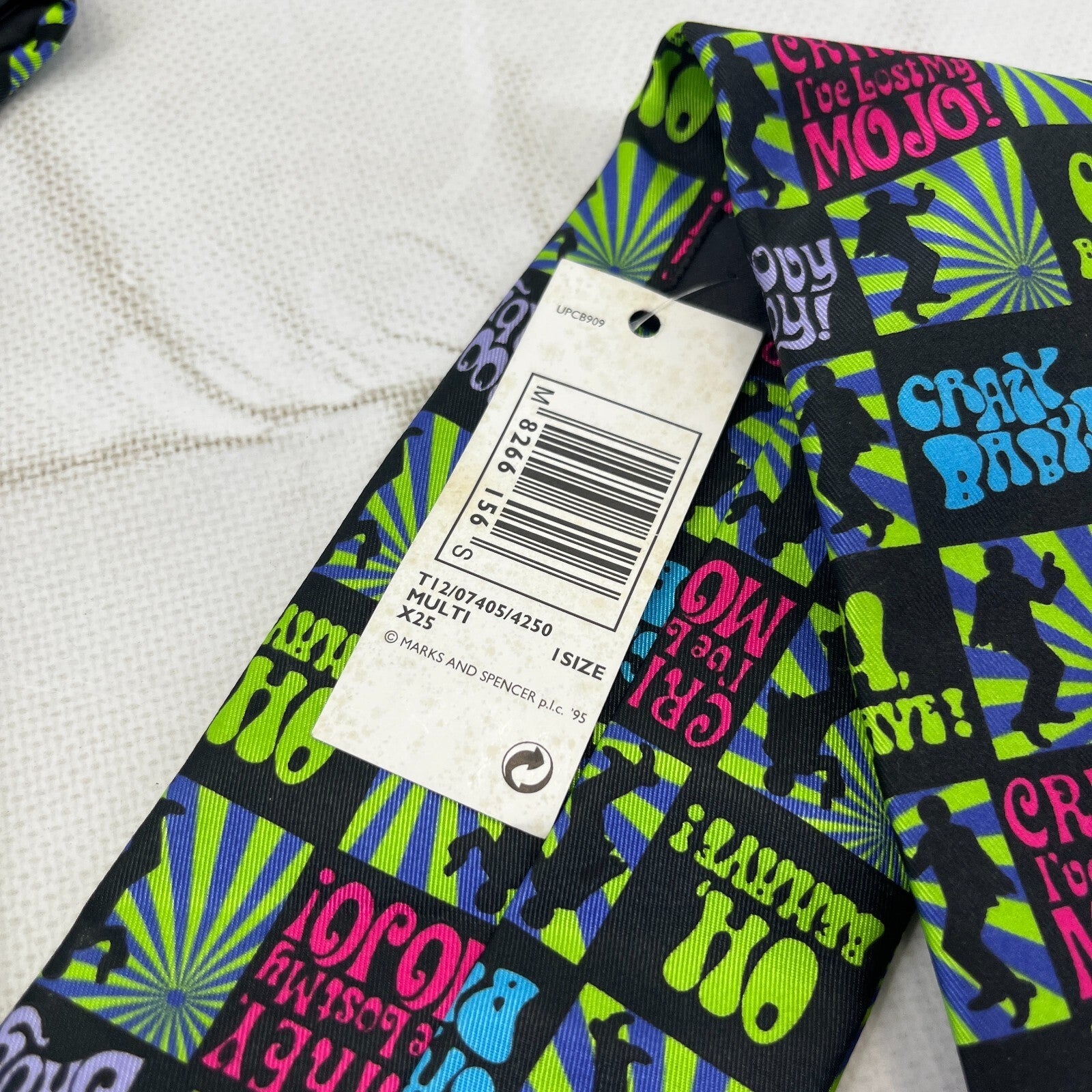 M&S St Michael Austin Powers Tie One Size 100% Polyester Multicoloured