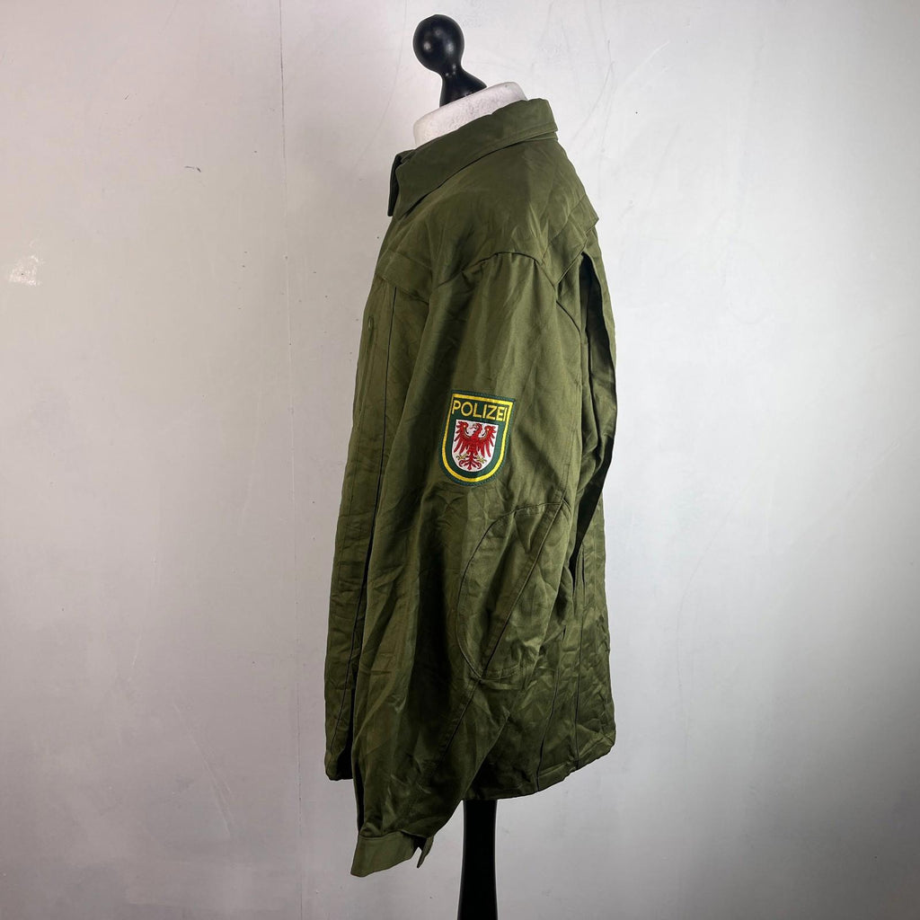 Vtg Norskin 80's German Polizei Denim Work Jacket Chore Coat OG Green Size EU 56