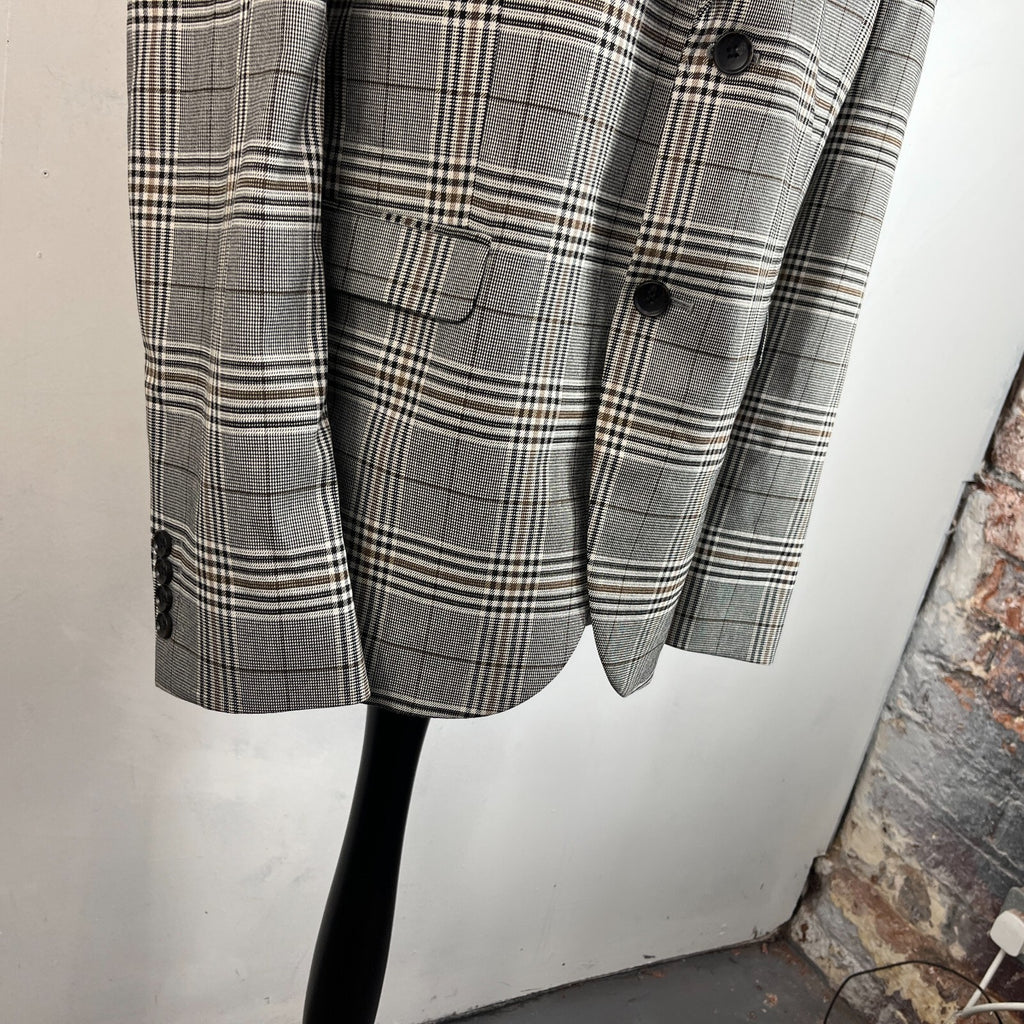 Next Tailoring Men's Grey Check Suit 44L Dark Grey W36 L31 Trousers Skinny Fit