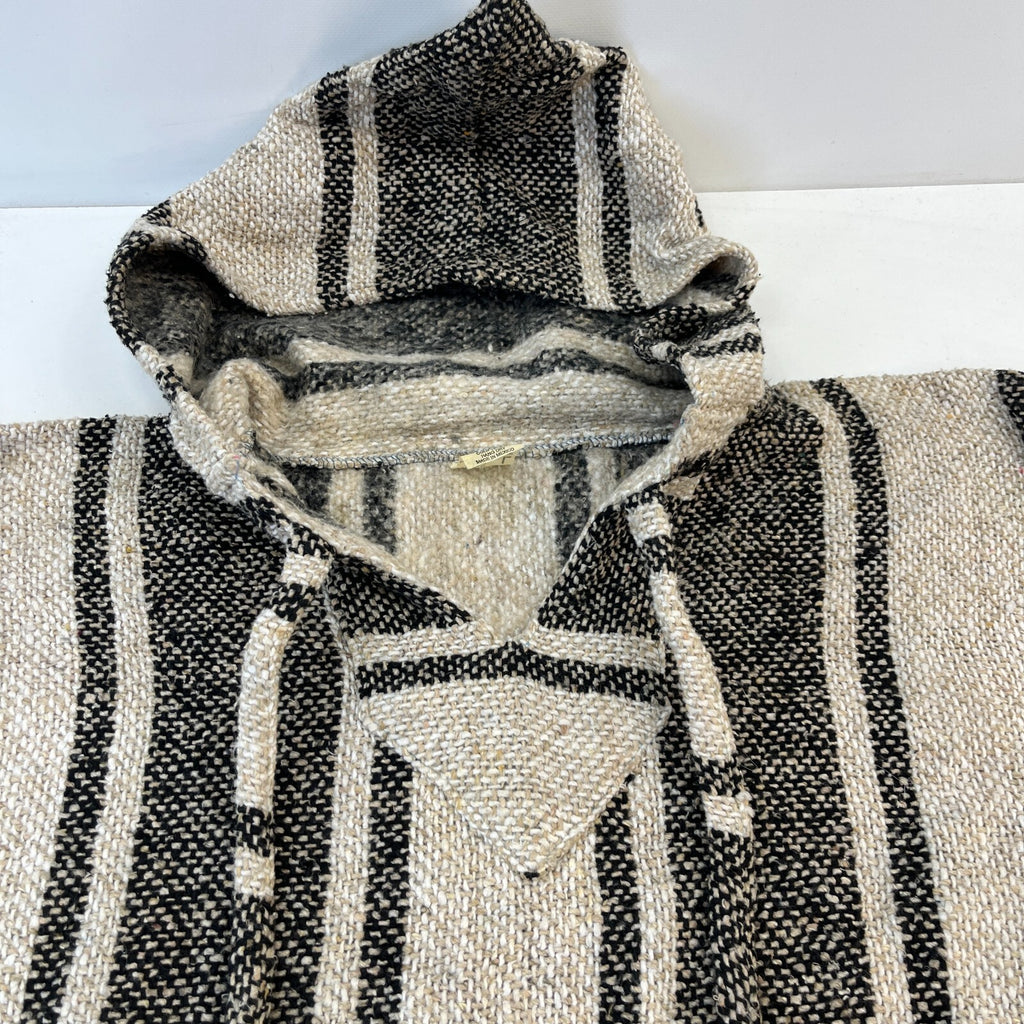 Genuine Artesenias Mexican Baja Hoodie Pullover Hippie Festival Beige size L