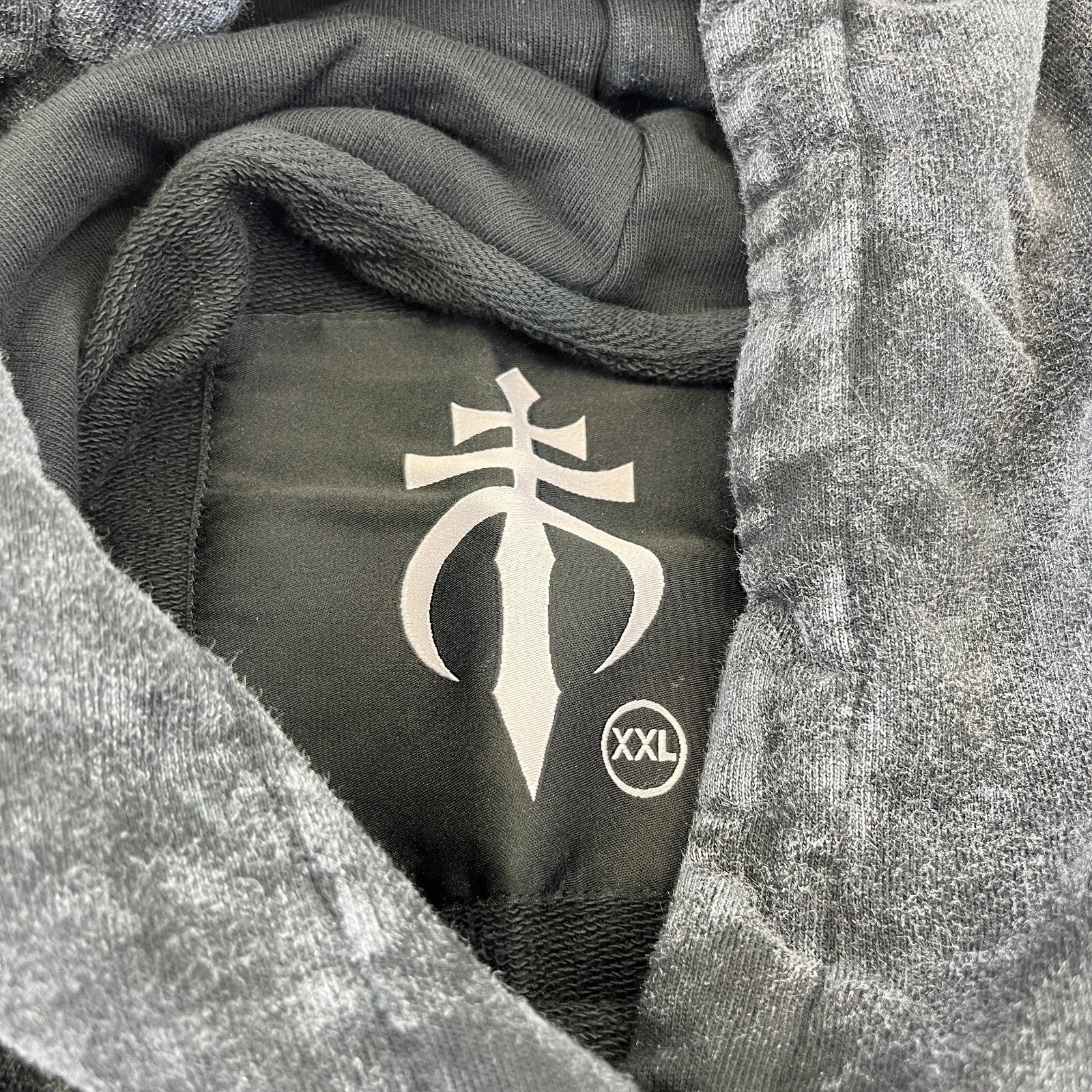 Drop Dead Distressed Look Grey Hoodie Zip Sleeves 100% Cotton Streetwear UK 2XL