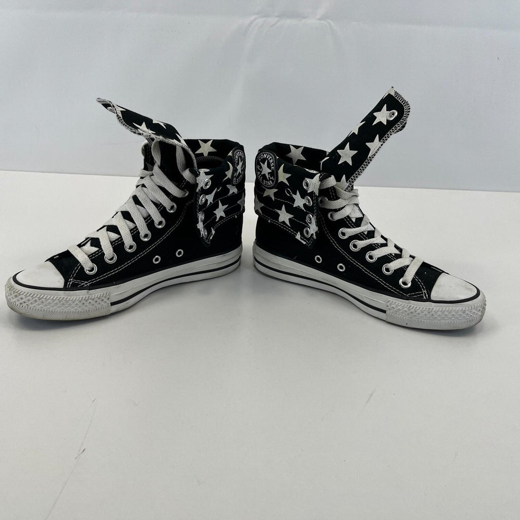 Converse X High Roll Top Trainers Black with White Stars size UK 4 EU 36.5
