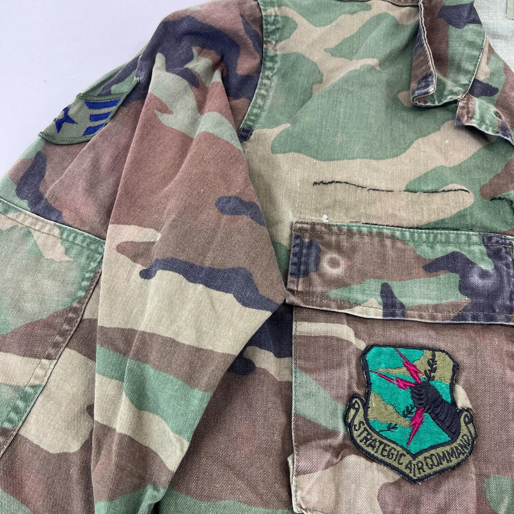 Vtg US Air Force Military Jacket Men's size Small-Short Green Camo Field Army