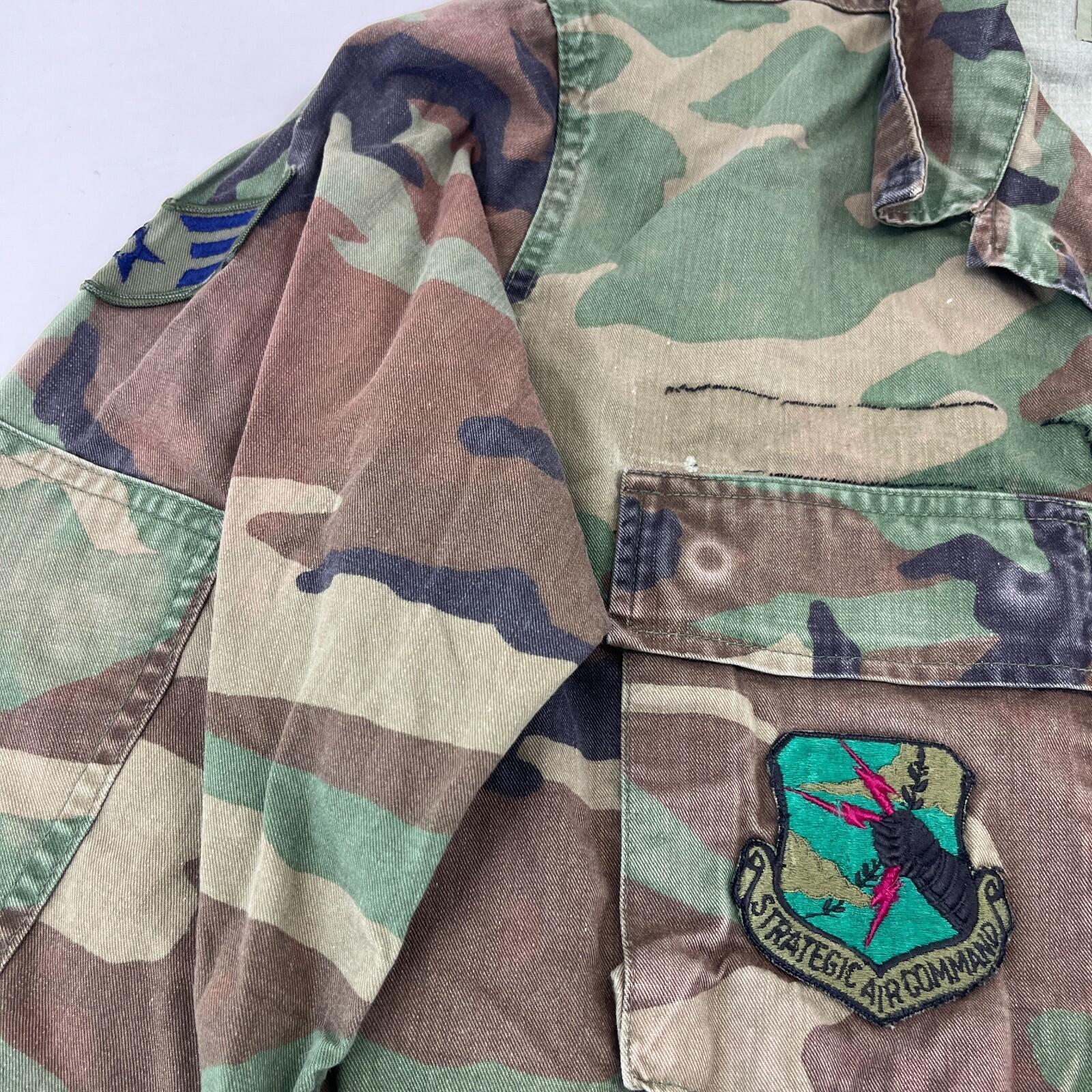 Vtg US Air Force Military Jacket Men's size Small-Short Green Camo Field Army